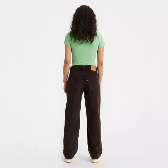Levi's Baggy Dad Corduroy Pants Dark Brown Size 24 Premium - Picture 15 of 15